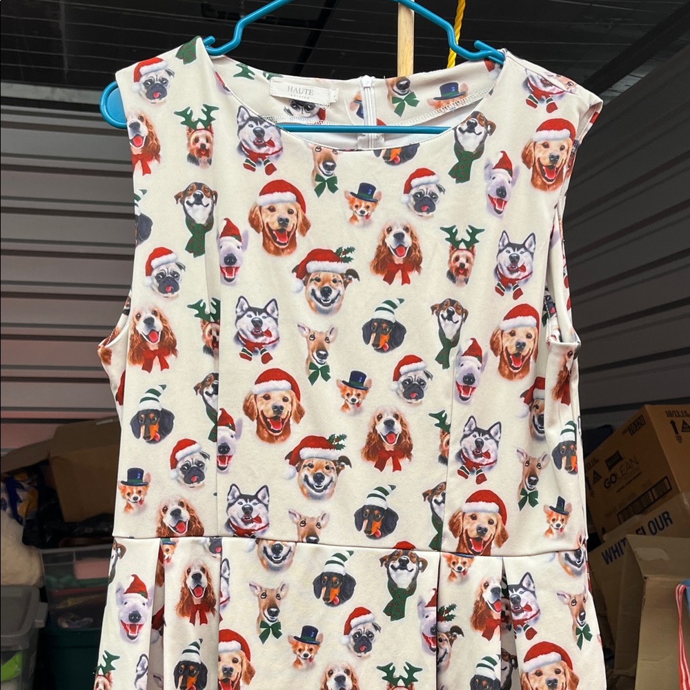 Charming Dog Print Midi Dress